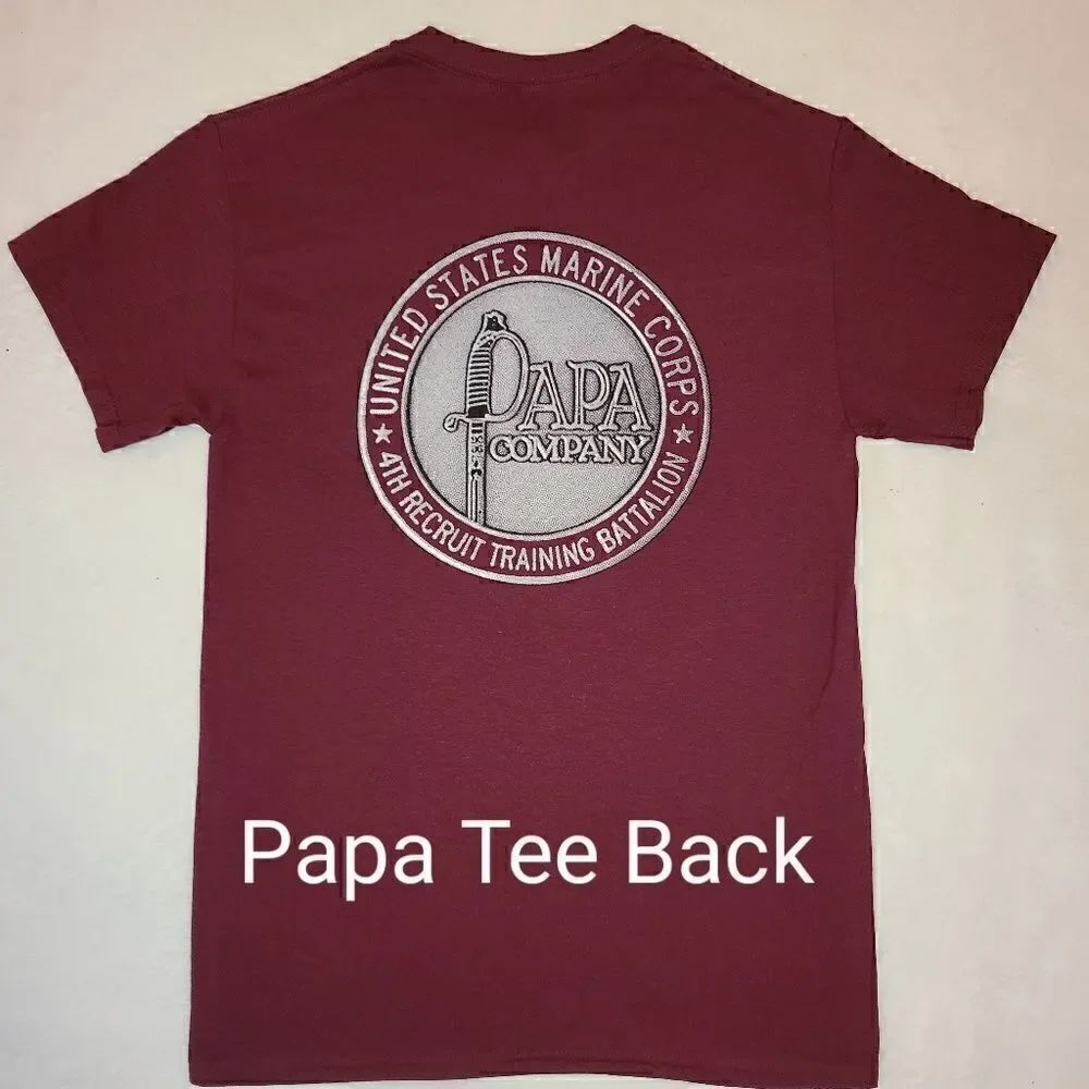 Marine Corps 4th Battalion Papa Company Logo Burgundy T-Shirt